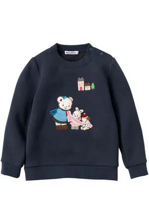 Familiar Bear-appliquéd cotton sweatshirt