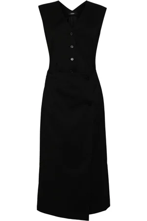 GOEN.J Layered cropped front vest panel dress