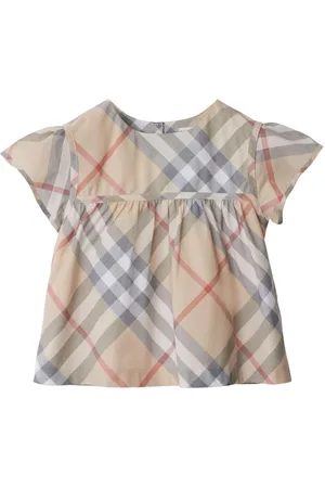 Burberry Nova Check cotton peplum blouse