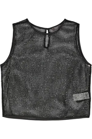 PESERICO SIGN Sequinned open-knit top