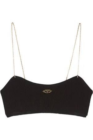 Puccini Chain-strap ribbed bandeau top