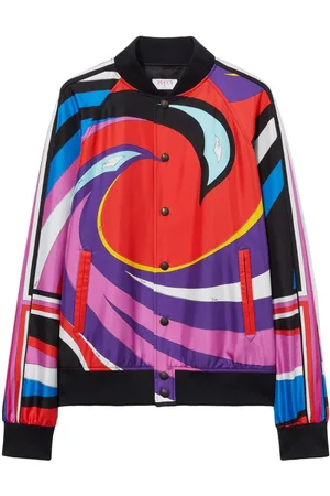 Puccini Cigni-print silk-twill bomber jacket