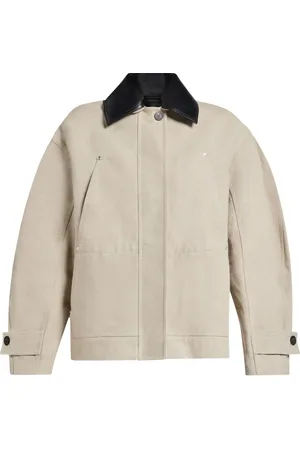 Salvatore Ferragamo Contrasting-collar linen jacket