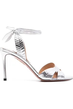 Aquazzura Leaf 105mm metallic sandals