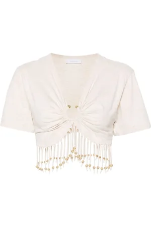Paco rabanne Fringed cotton crop top