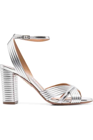 Aquazzura Very Sundance 85mm metallic sandals