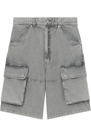 FIVE CM Wide-leg cargo denim shorts
