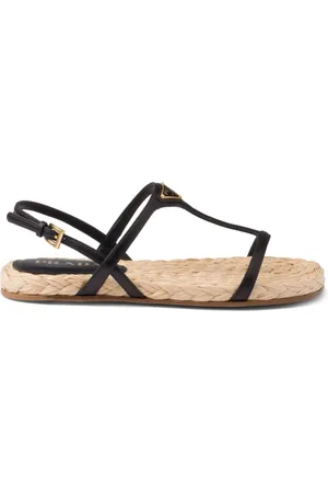 Prada Enamel triangle-logo flat sandals