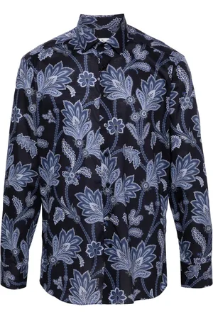 Etro Floral-print poplin shirt