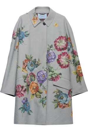 Prada Floral-print single-breasted coat