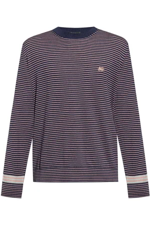 Etro Pegaso-embroidered striped sweater