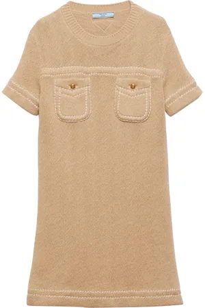 Prada Knitted cotton mini dress