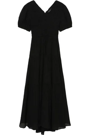 tout a coup Puff-sleeves smocked midi dress