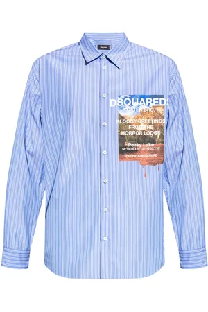 Dsquared2 Graphic-print striped cotton shirt