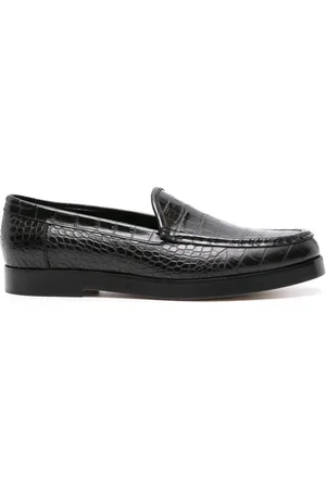 Manolo Blahnik Dinelio embossed-crocodile loafers