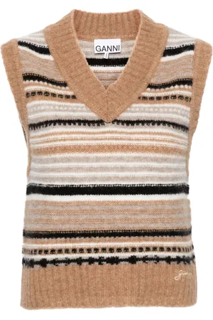 Ganni Striped sleeveless jumper