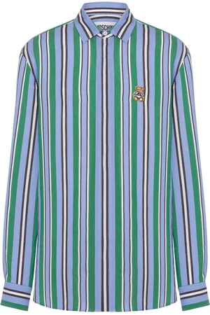 Moschino Teddy Bear-appliqué striped shirt