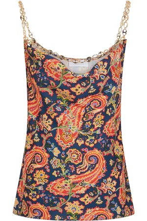 Paco rabanne Paisley-print chain-detail tank top