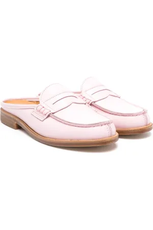 GALLUCCI Penny-slot leather slippers