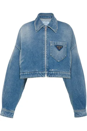 Prada Cropped organic-denim jacket