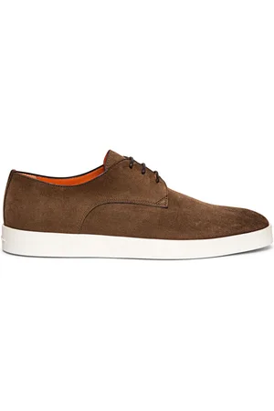 santoni Lace-up suede derby shoes