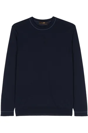 MOORER Tristand fine-knit cotton jumper