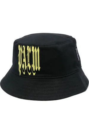 Palm Angels Gothic logo-print cotton bucket hat