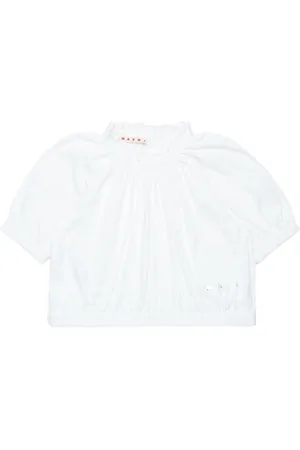 Marni Frilled neckline cotton T-shirt
