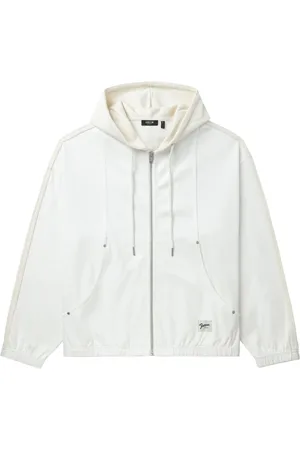 FIVE CM Logo-appliqué zip-up hoodie