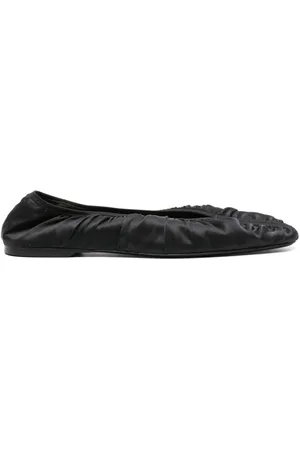 Totême Ruched satin ballerina shoes
