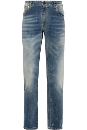 SALVATORE SANTORO Distressed slim-cut jeans