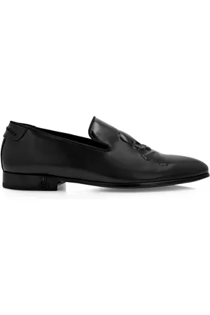 Philipp Plein Skull-embossed leather loafers