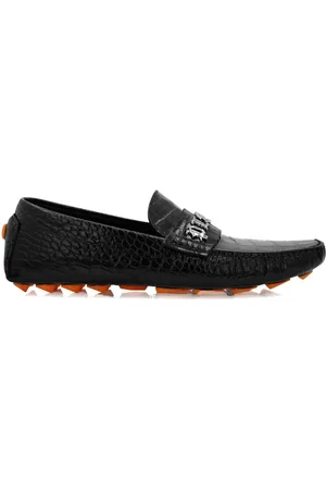 Philipp Plein Crocodile-embossed leather loafers