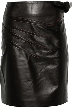 REMAIN Cutline leather mini skirt