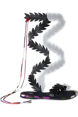 Puccini Edera leather flat sandals