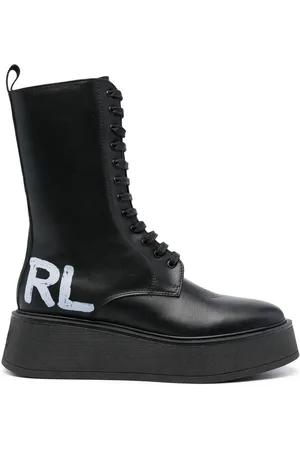 Karl Lagerfeld Logo-print combat boots