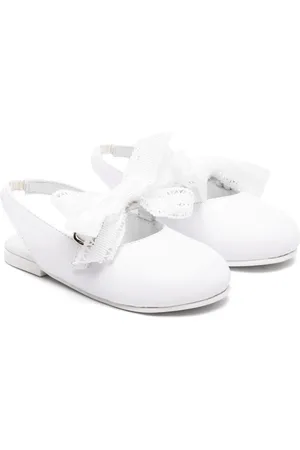 Babywalker Bow-detail leather ballerinas