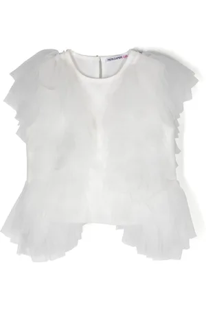 Patrizia Pepe Girl Ruffled sleeveless blouse