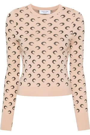 Marine Serre Crescent-Moon-jacquard jumper