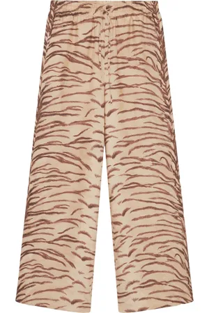 Stella McCartney Tiger-print organic silk trousers
