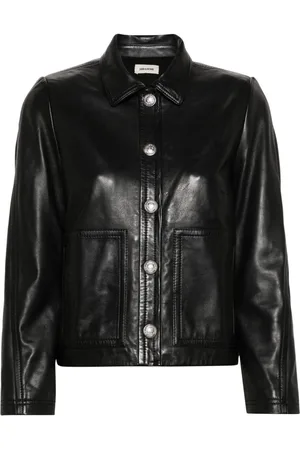 Zadig & Voltaire Litchi leather jacket