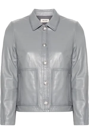Zadig & Voltaire Litchi leather jacket