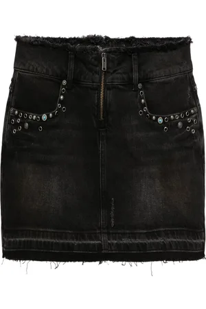Guess Frayed-brim denim miniskirt