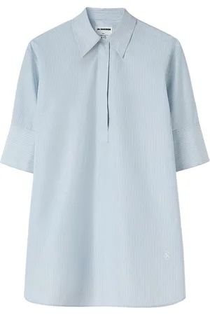 Jil Sander Striped half-sleeve cotton shirt
