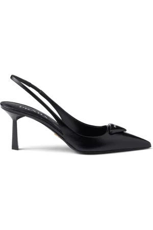 Prada 75mm triangle-logo leather pumps