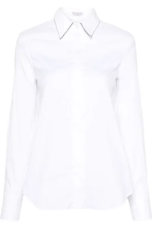 Brunello Cucinelli Monili-chain poplin shirt