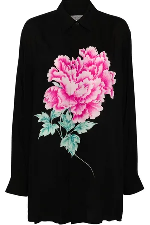 YOHJI YAMAMOTO Floral-print long-sleeve shirt