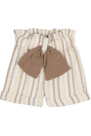 LA STUPENDERIA Asymmetric-pattern embroidered shorts