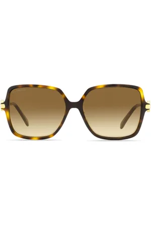 Omega Tortoiseshell-effect square-frame sunglasses