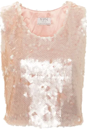 V:PM ATELIER Citrus sequin cropped top